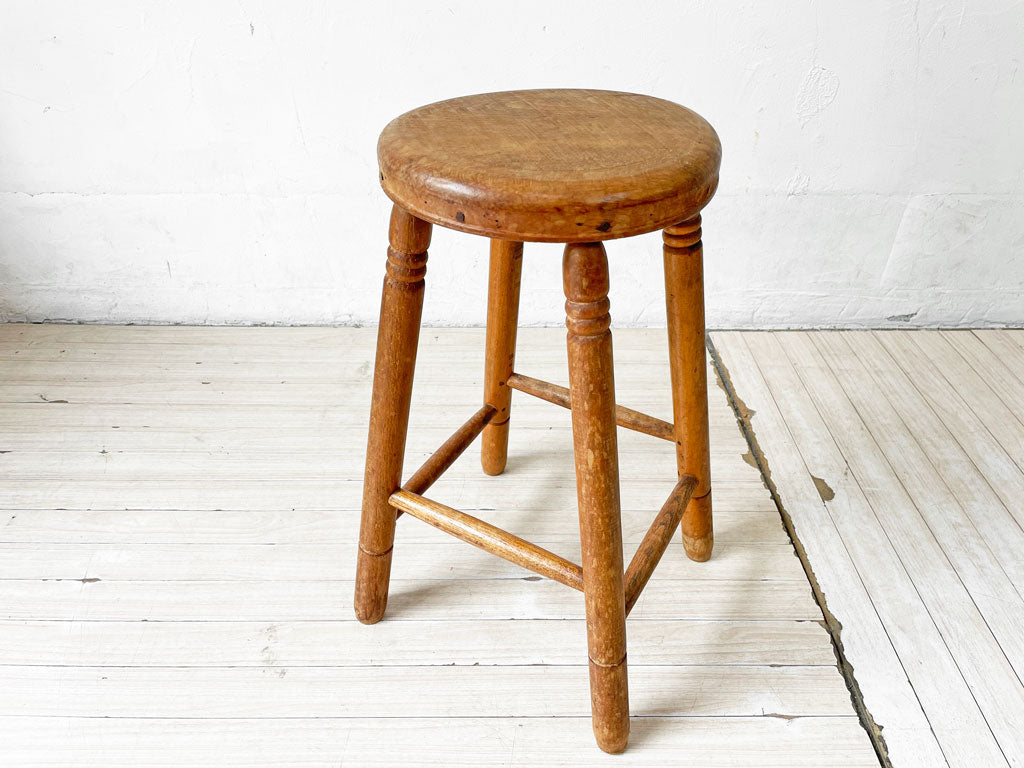 UKビンテージ UK Vintage スツール 丸椅子 花台 丸椅子 レトロ イギリス アンティーク 英国家具 中古品 買い取りしました。