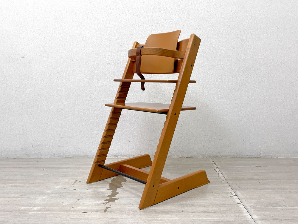 ストッケ STOKKE トリップトラップ TRIPP TRAPP ベビーチェア  ナチュラル S/N3～ 木製ガード+革ベルト+プラスチック背もたれ 延長グライダ- 北欧家具 買い取りしました。