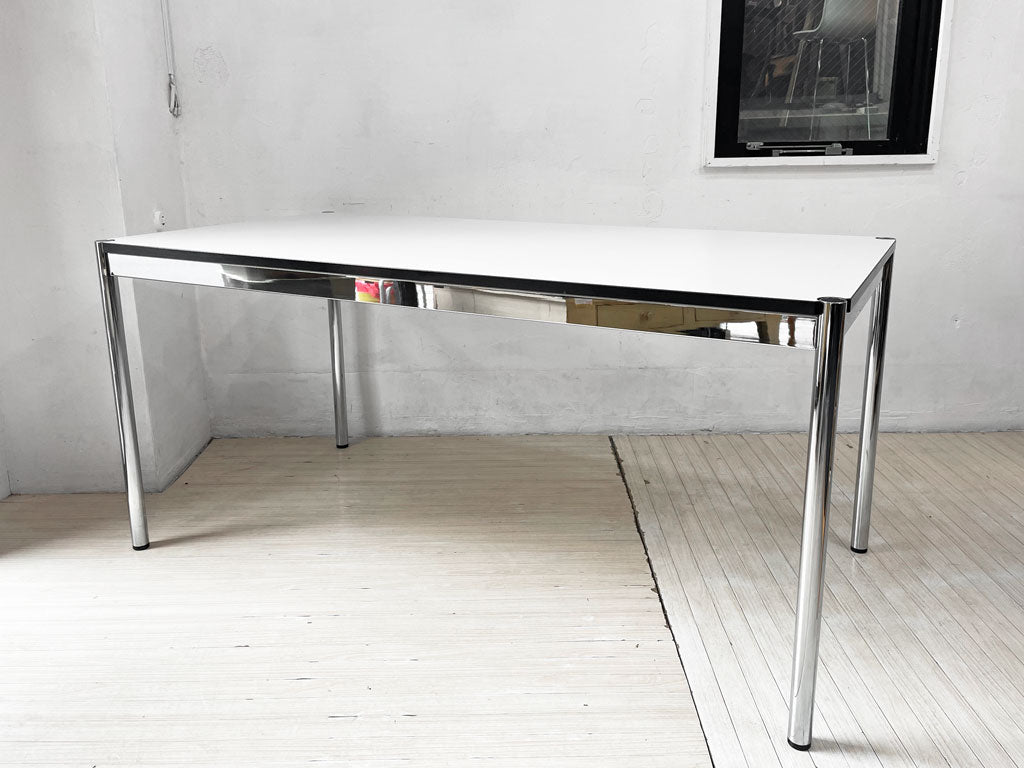 USMハラー USM Haller モジュラーファニチャー ハラーテーブル ワーキングデスク W150cm アジャスター パールグレーラミネート(ホワイト) 高さ調整機能付 スイス 中古品 買い取りしました。