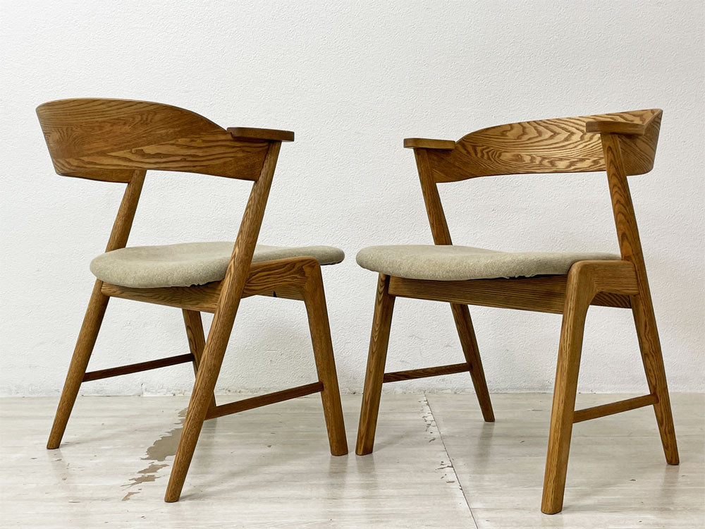 モモナチュラル Momo Natural ベント Vent レイム LAME アームチェア アッシュ材 ファブリック ベージュ 定価￥25,000- A&B 中古品 買い取りしました。