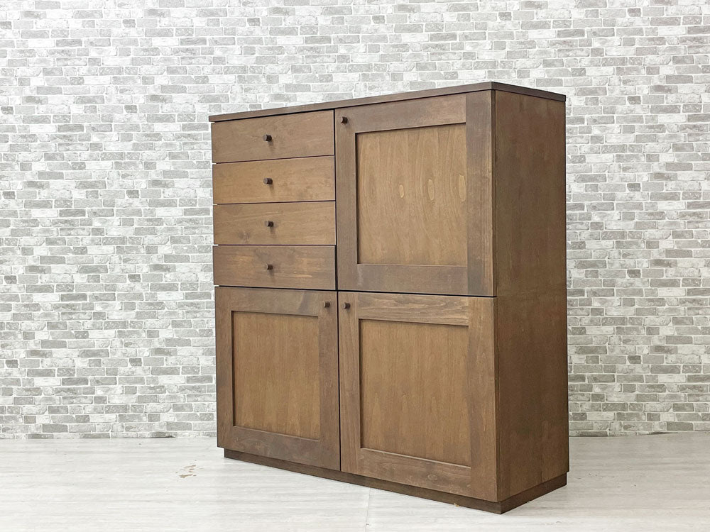 イクスス ikususu FURNITURE オーダー キャビネット 抽斗付き アルダー材 ウォールナットカラー ナチュラルモダン 買い取りしました。