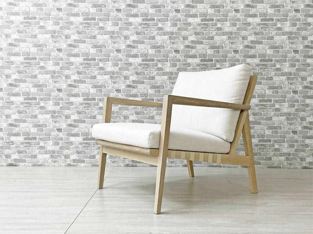 リッツウェル Ritzwell ブラヴァ BLAVA イージーチェア ラウンジチェア 1Pソファ オーク無垢材 オイルフィニッシュ ホワイト 布張り 定価￥194,700-から 美品 買い取りしました。