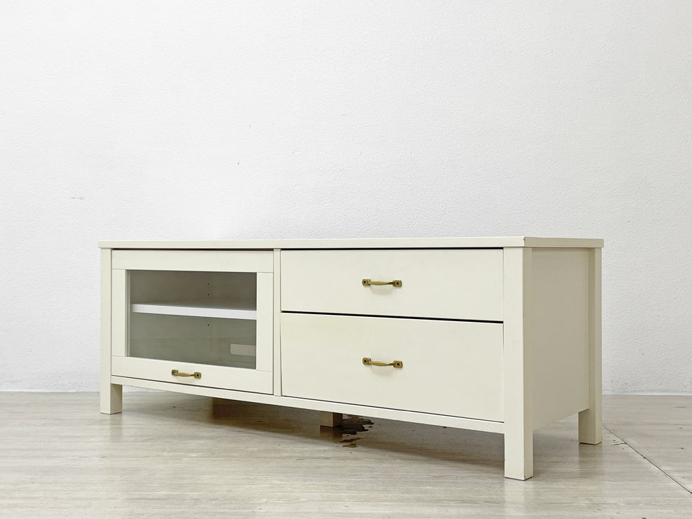 モモナチュラル Momo Natural シエル CIELE 1200 TV BOARD AVボード W120cm パイン無垢材 ホワイト 定価￥59,000- 中古品 買い取りしました。