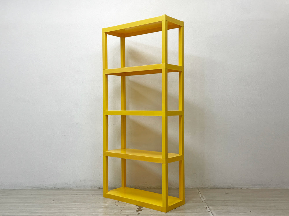 Atlas Plastics社 Sherman Shelving シェルビングシステム スタッキング オープンシェルフ 5段 イエロー プラスチック スペースエイジ 70sビンテージ 買い取りしました。