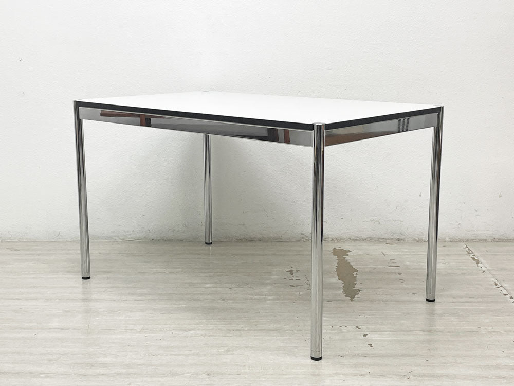 USMハラー USM Haller モジュラーファニチャー ハラーテーブル ワーキングデスク W125cm アジャスター パールグレーラミネート(ホワイト) 高さ74-78cm スイス 中古品 買い取りしました。