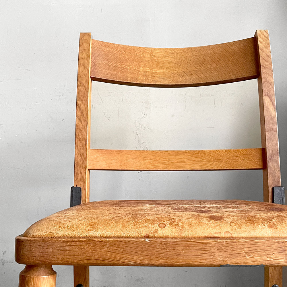 トラックファニチャー TRUCK FURNITURE TS CHAIR ダイニングチェア ナラ無垢材 アイアン 本革 羊革 シープスキン 定価 ￥110,550- ～大阪から世界へ。自然素材の風合いが魅力のファニチャーブランド～