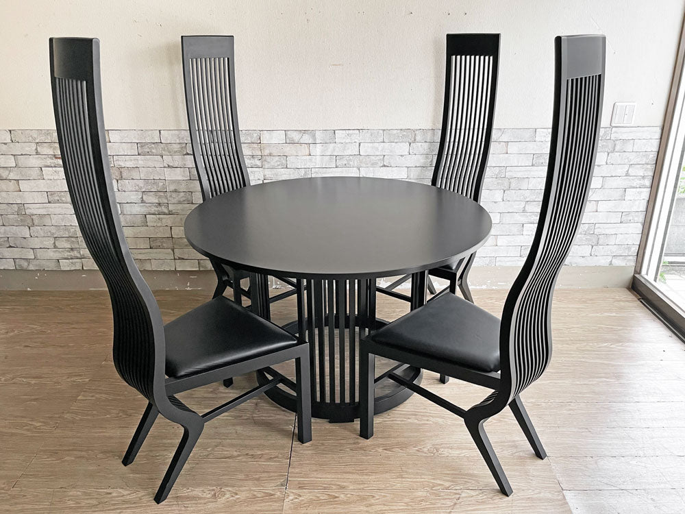 天童木工 Tendo モンローチェア MONROE Chair 4脚 & モンローテーブル MONROE Table 磯崎新 ポストモダン C.R.マッキントッシュ マリリン・モンロー 中古品 買い取りしました。