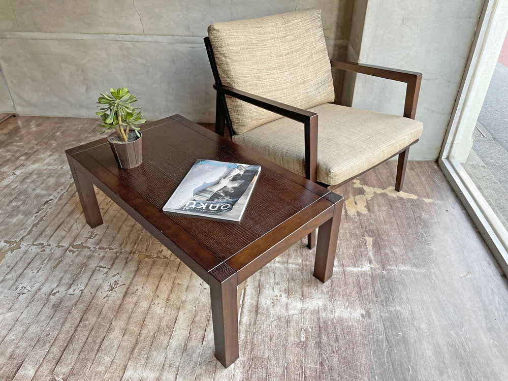 リッツウェル Ritzwell ブラヴァ BLAVA イージーチェア ラウンジチェア 1Pソファ オーク材 ブラウン 布張り ベージュ × リーワイズ エクスクルーシブ LEEWISE EXCLUSIVE センターテーブル ローテーブル ブラウン オーク×アッシュ ～自宅をホテルライクな空間に～