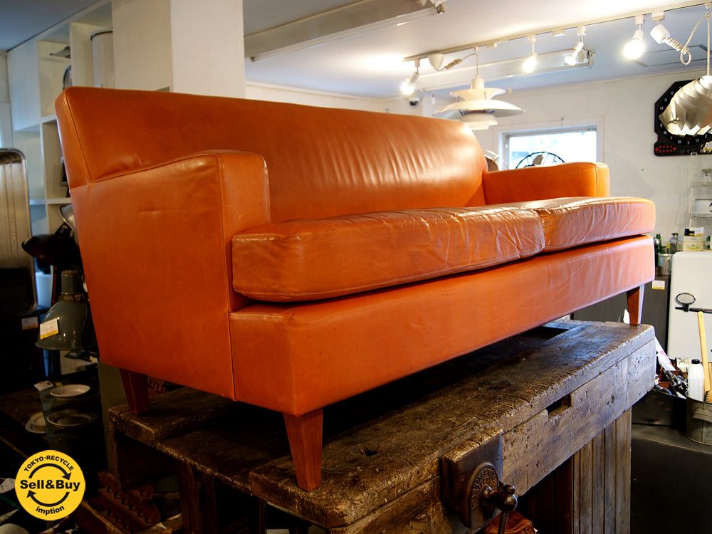 パシフィックファニチャーサービス PACIFIC FURNITURE SERVICE スタンダード A ソファ STANDARD A SOFA 2シーター 本革 セミオーダー品 ～セミオーダーの本革生地を使用した高級感漂う2人掛けソファ～ 【 買取と販売とレンタルのお店 】