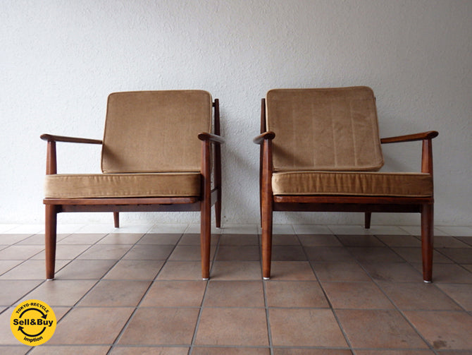 アクメ ACME 取扱 USA バウムリッター Baumritter NEW YORK by イーセンアーレン Ethan Allen ラウンジチェア 1p ソファ ×2脚 60～70's ビンテージ ミッドセンチュリーモダン モケットシート 買い取りしました。用賀店 出張買取もお任せ下さい。