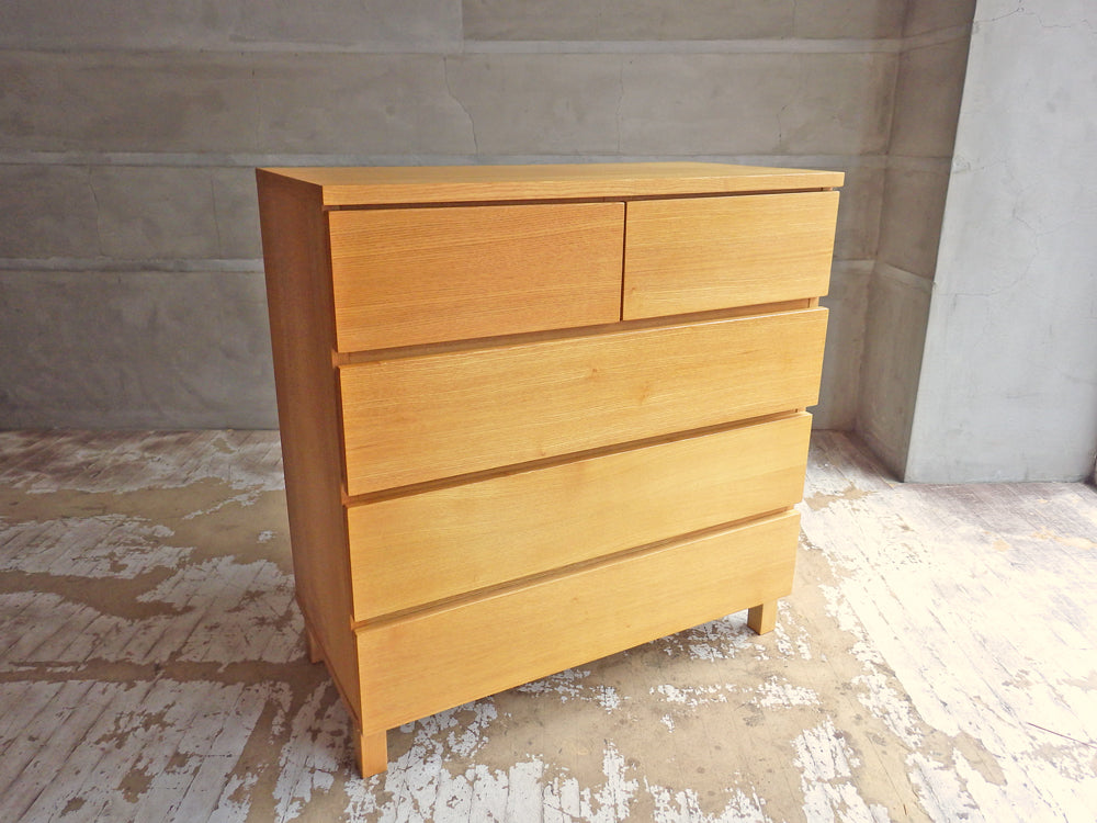 無印良品 MUJI 木製チェスト ４段 タモ材突板 フルオープン シンプルモダンデザイン ナチュラル 廃盤品 A 中古品 買い取りしました。