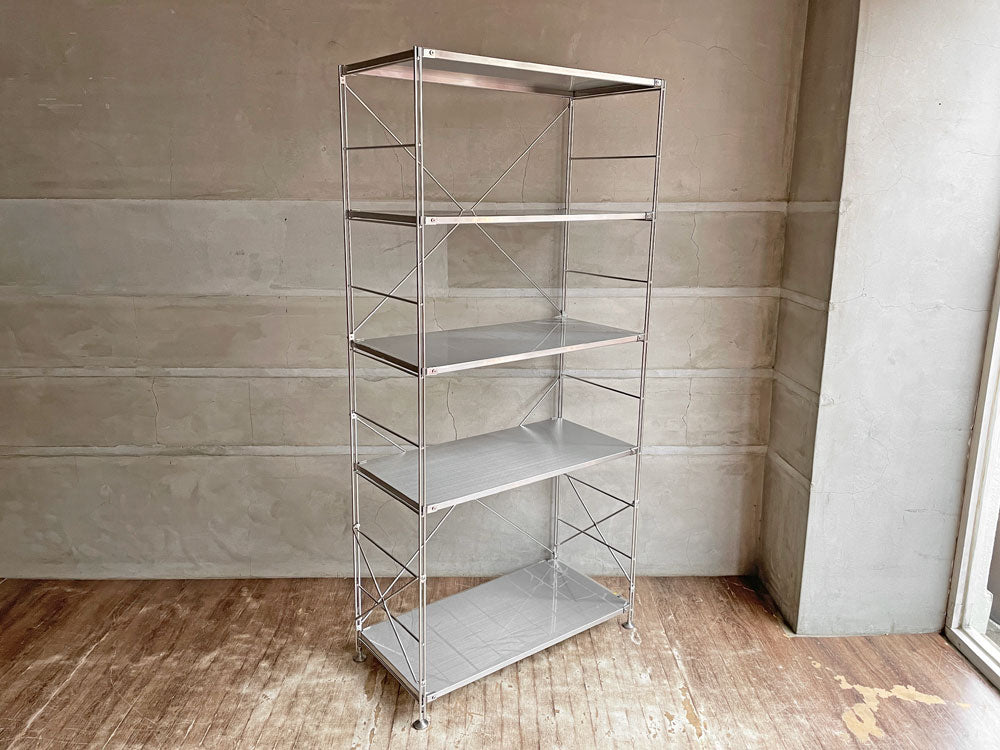 無印良品 MUJI ステンレスユニットシェルフ ワイド 大 W86 H175.5cm 定価\28,900- 中古品 買い取りしました。