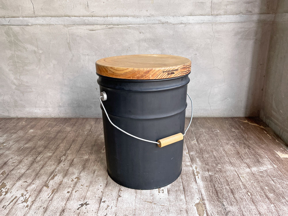 ジャーナルスタンダードファニチャー journal standard Furniture カンスツール CAN STOOL マットブラック 蓋付き 杉材 ペール缶 定価￥16,500- 中古品 買い取りしました。