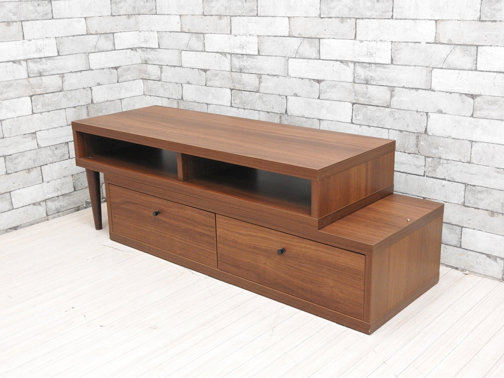 ビーカンパニー B-COMPANY スライドAVボード ローボード ウォールナットブラウン 伸長式 W112-204cm 抽斗2杯 ナチュラルモダン  中古品 買い取りしました。