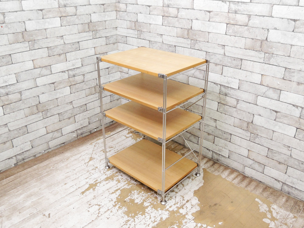 無印良品 MUJI ステンレスユニットシェルフ 4段 タモ材 オープンシェルフ W56cm 中古品 買い取りしました。