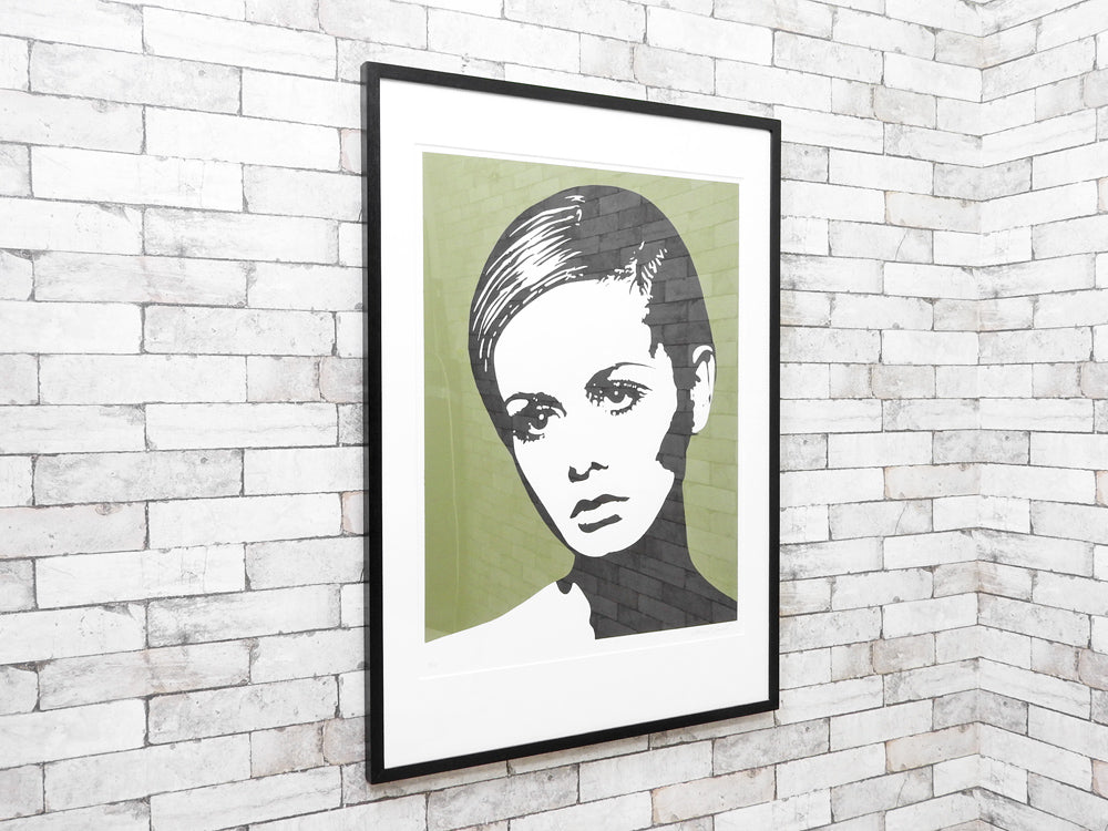 コンラッドリーチ CONRAD LEACH ツィギー Twiggy シルクスクリーン アートフレーム ポスター 額装 ポップアート 8/10 希少  中古品 買い取りしました。