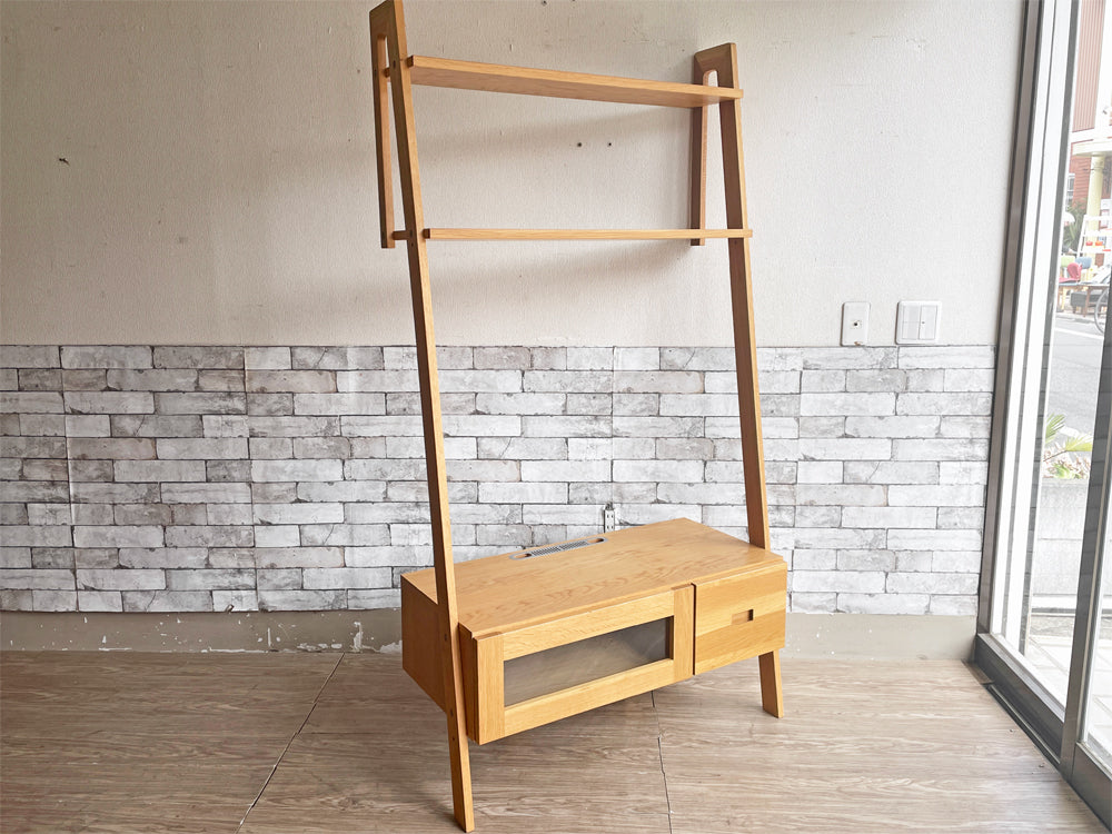 高野木工 TAKANO MOKKOU レイリア LEIRIA 92 TVボード AVボード ホワイトオーク H172cm リビングボード 壁面収納 大川家具 定価￥98,000- 中古品 買い取りしました。