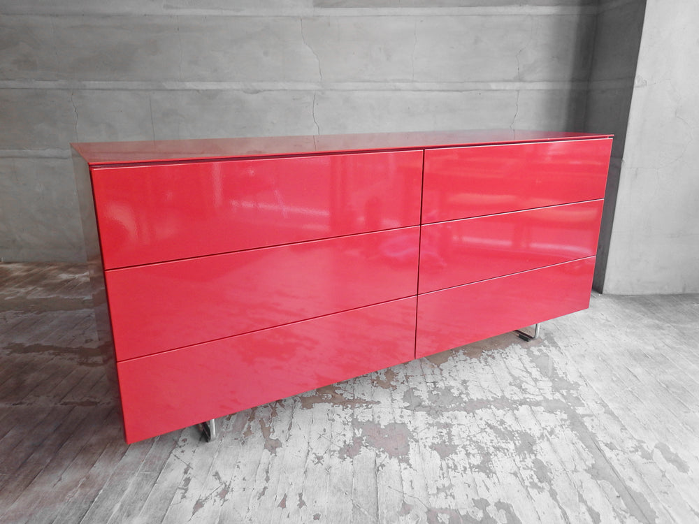 カッシーナ イクスシー Cassina IXC. EDITION ロータス 2列3段ドロアー LOTUS 2x3door キャビネット ヴァーミリオンレッド 廃番カラー 定価￥254,100- 中古品 買い取りしました。