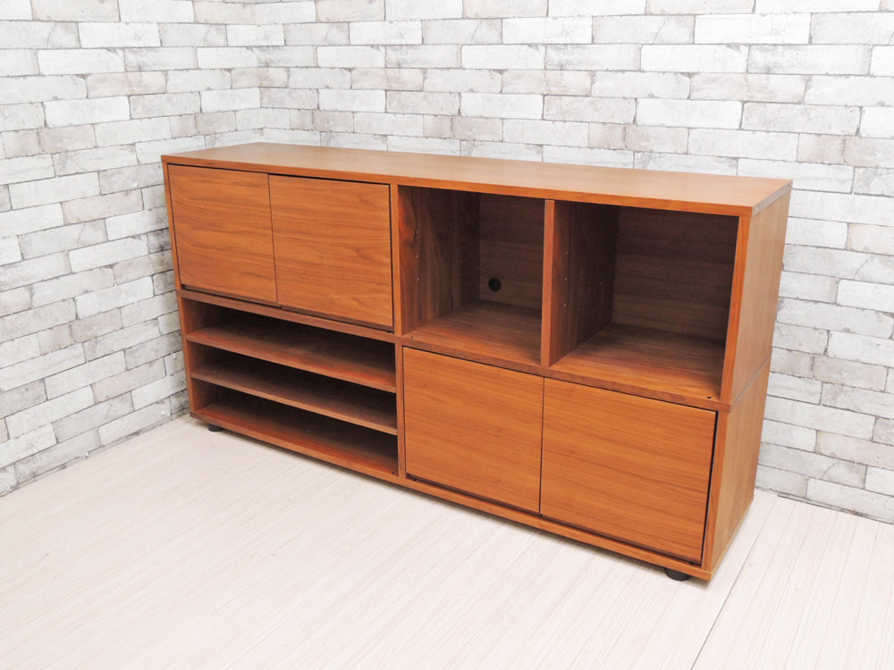 無印良品 MUJI スタッキングキャビネット サイドボード ウォールナット材 幅162.5cm 木製扉付き  中古品 買い取りしました。
