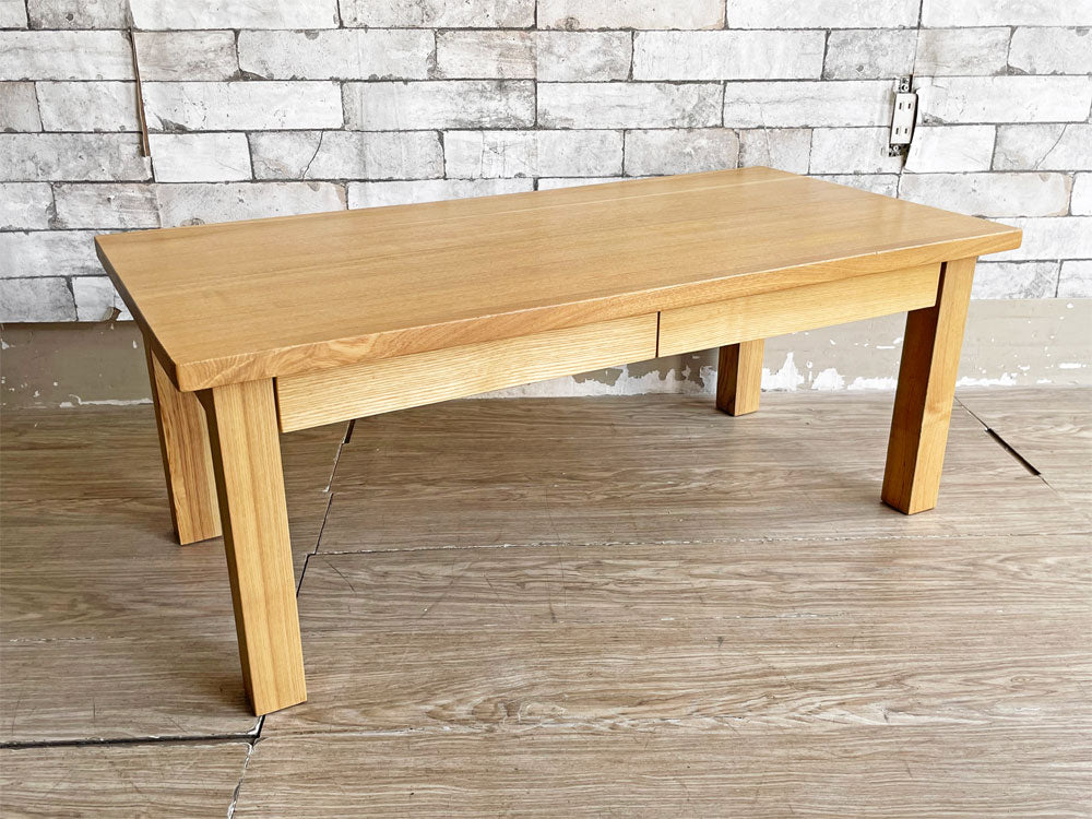 無印良品 MUJI 木製ローテーブル タモ無垢材 ナチュラル W90cm 抽斗2杯 中古品 買い取りしました。