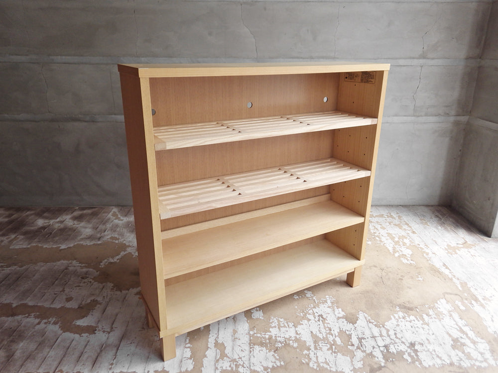 無印良品 MUJI タモ材 組み合わせて使える木製収納 ロータイプ 奥行21cm シェルフ 本棚 ×2 中古品 買い取りしました。