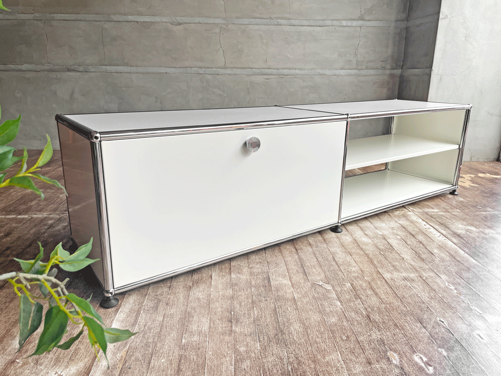 ユーエスエムハラー USMハラー USM Haller モジュラーファニチャー ローボード AVボード キャビネット シェルフ 2列1段 ホワイト 中古品 買い取りしました。