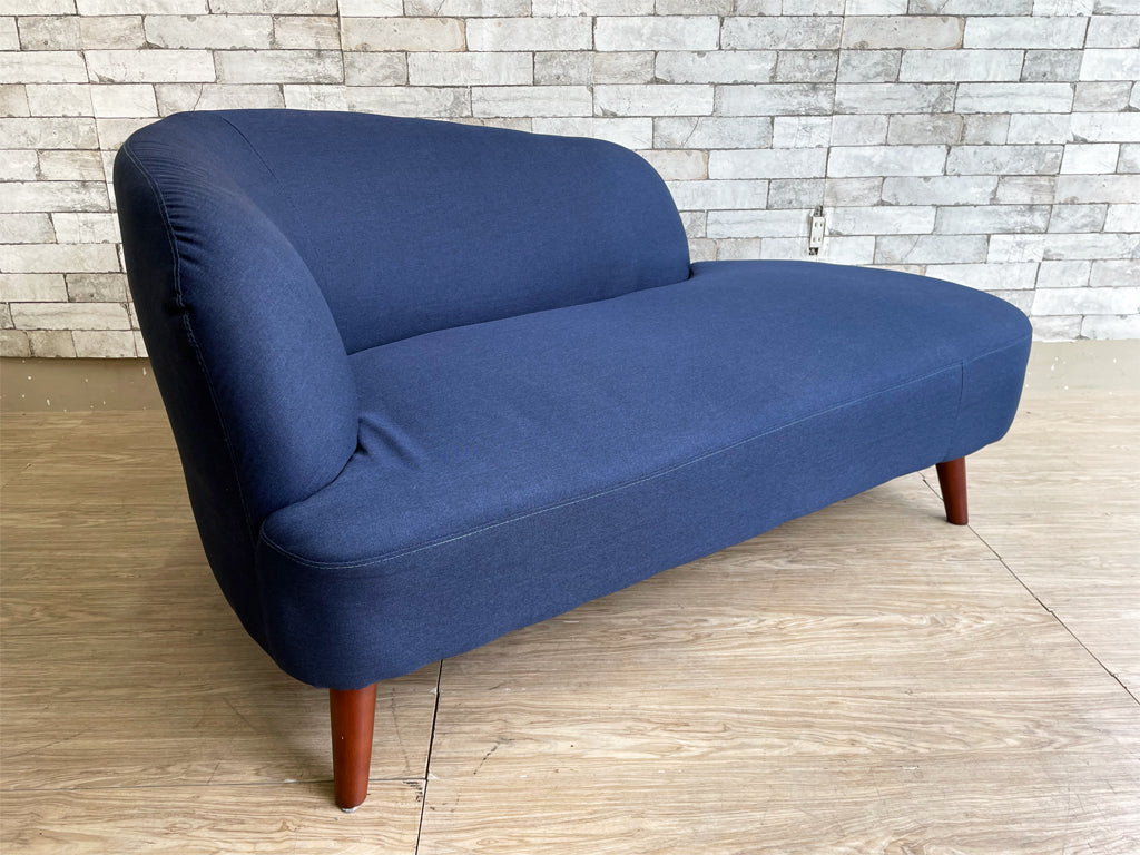 ビーカンパニー B-COMPANY ドロー DROIT 2Pソファ 片アーム シェーズロング ネイビー 定価￥38,280- 中古品 買い取りしました。