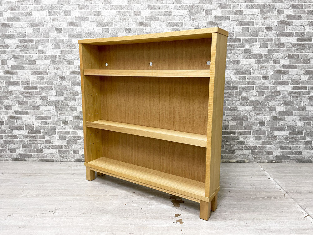 無印良品 MUJI 組み合わせて使える木製収納 タモ材 シェルフ D14cm 3段 ロータイプ 本棚 飾り棚 ナチュラル シンプルデザイン 中古品 買い取りしました。