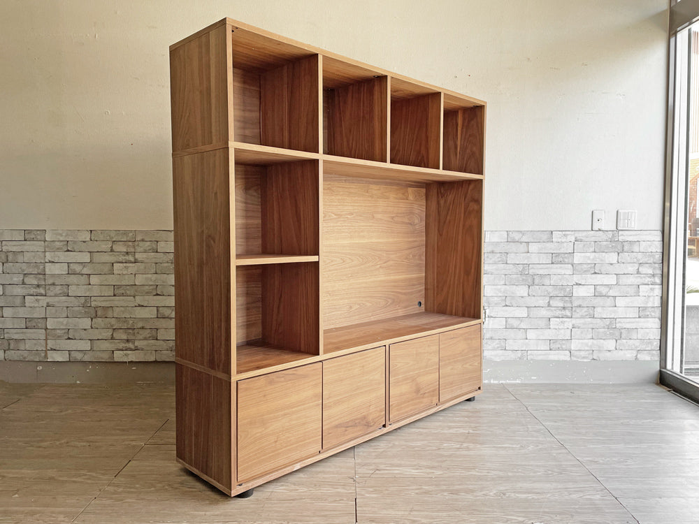 無印良品 MUJI スタッキングキャビネット Cセット ウォールナット材 W162.5cm AVボード 壁面収納 シンプルモダン 定価約9万円 中古品 買い取りしました。