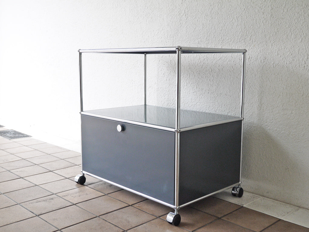 ユーエスエムハラー USM Haller モジュラーファニチャー ハラーシステム 1×2 キャビネット シェルフワゴン アントラサイト ドロワー キャスター スイス  中古品 買い取りしました。