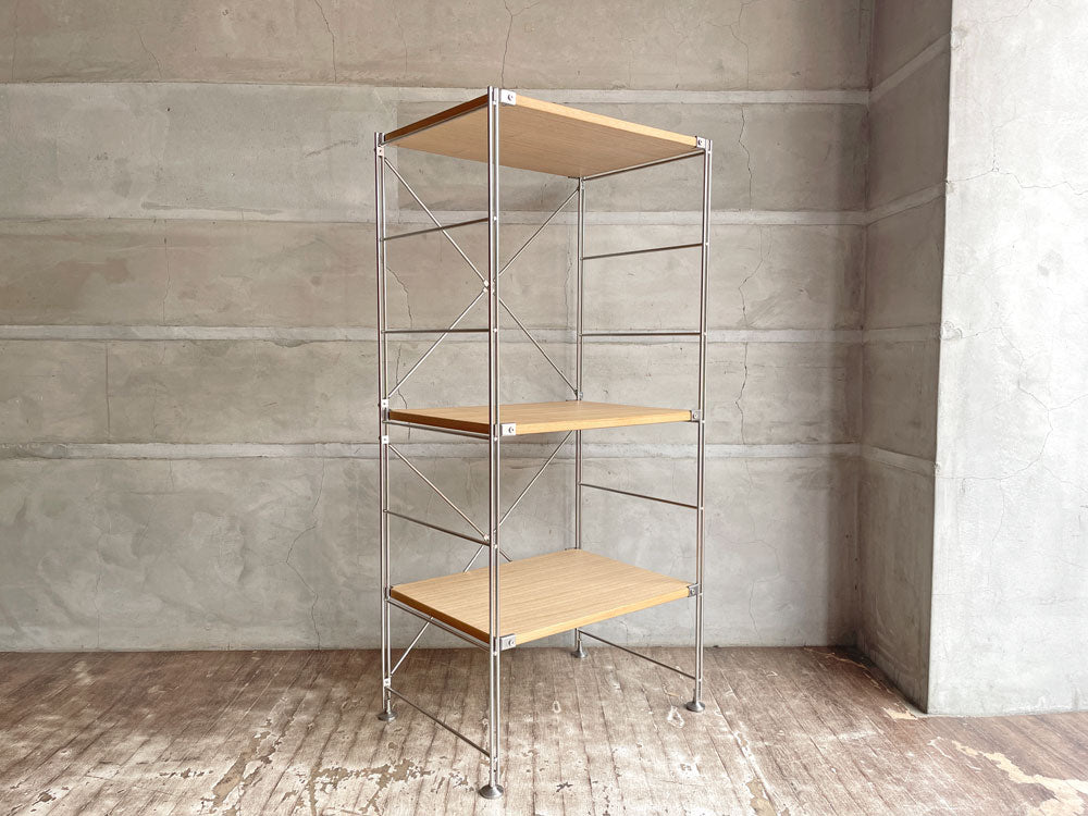 無印良品 MUJI ステンレスユニットシェルフ タモ材 3段 W58 オープンシェルフ 定価￥25,440-   中古品 買い取りしました。