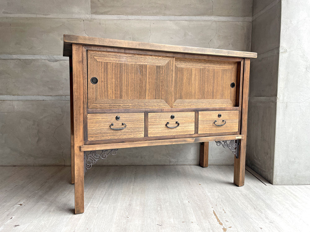 和人 Wajin 和箪笥 チェスト キャビネット 飾り棚 古材 リメイク家具 レトロ 古道具 定価￥77,000- 中古品 買い取りしました。