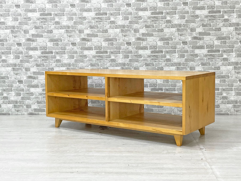 ナチュラルモダン Natural Modern AVボード テレビボード ローボード 2列2段 無垢集成材 シンプルデザイン W110cm 買い取りしました。
