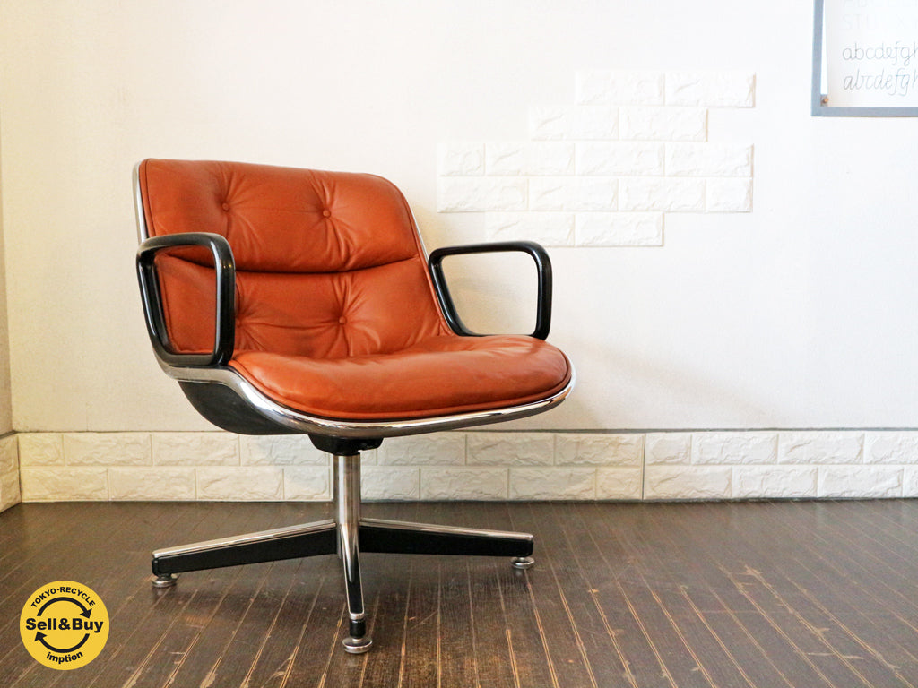 ノル Knoll ビンテージ ポロックチェア キャメル 本革 4本脚 昇降 チャールズポロック ノール   買い取りしました。経堂店 出張買取もお任せ下さい。