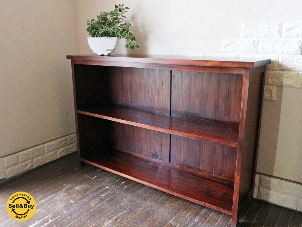 ビーカンパニー B-COMPANY ブックシェルフ 2段  マホガニー無垢材 キャビネット 買い取りしました。