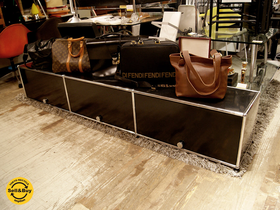 USMモジュラーファニチャー ハラーシステム AVボード×3 TV台 ブラック フリップアップドア ～スイス生まれの洗練されたモデュールファニチャー！～ 【 買取と販売とレンタルのお店 】