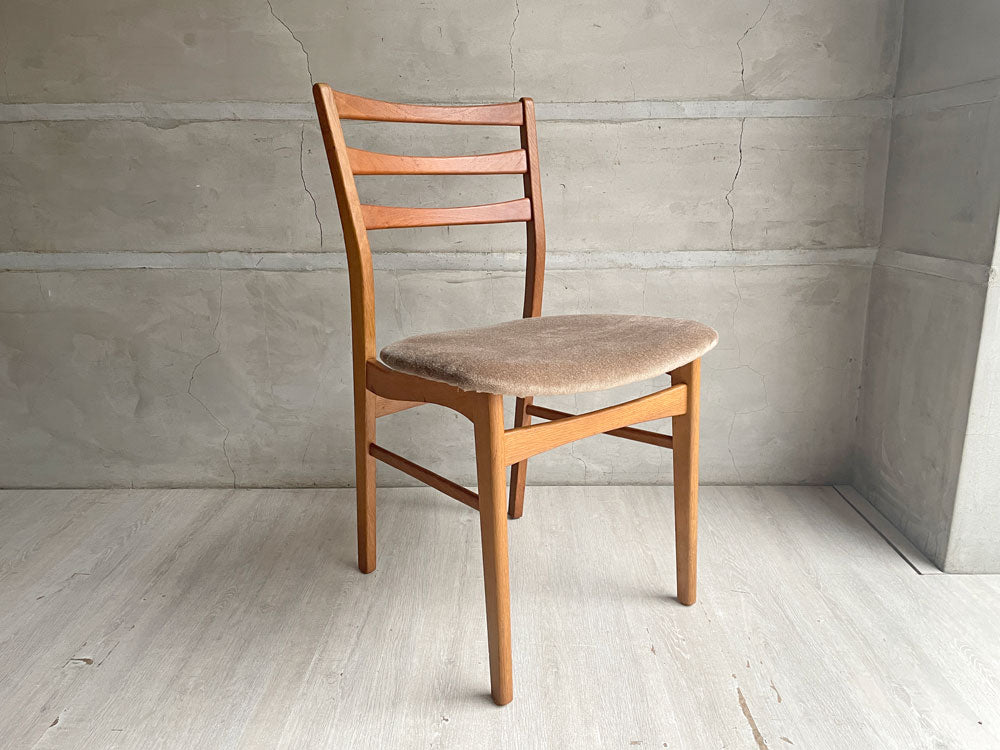 デンマークビンテージ Danish Vintage ダイニングチェア チーク×オーク材 ファブリック 北欧家具 リペア歴あり 中古品 買い取りしました。