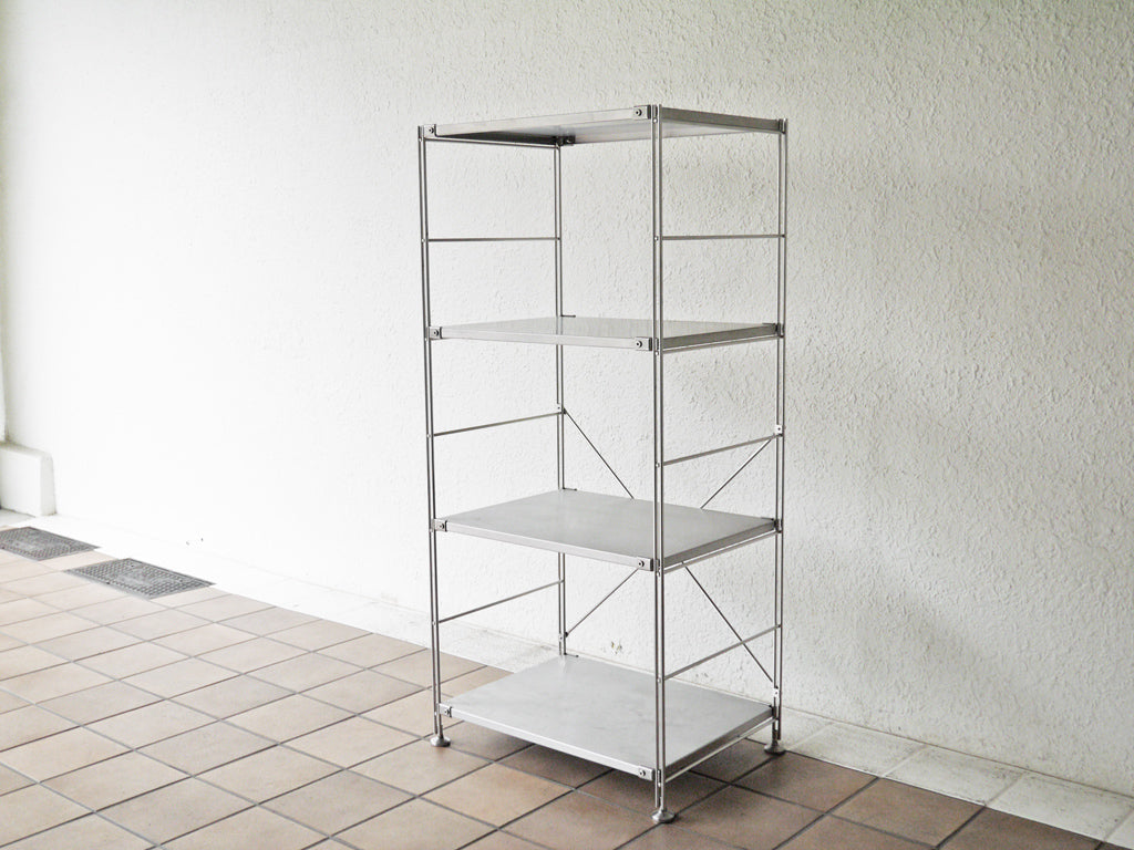 無印良品 MUJI ステンレスユニットシェルフ オープンシェルフ 1列4段 キッチンラック シンプル 定価 : ￥19,900 - 中古品 買い取りしました。
