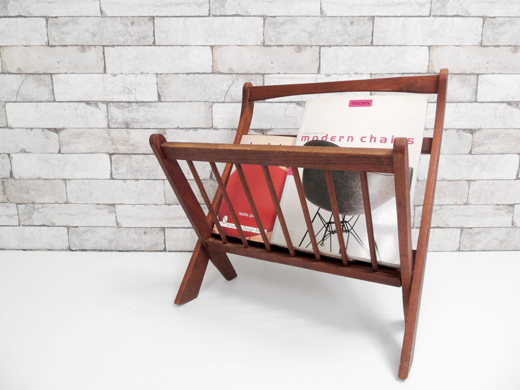 デンマークビンテージ Danish vintage チーク材 マガジンラック 折り畳み   中古品 買い取りしました。