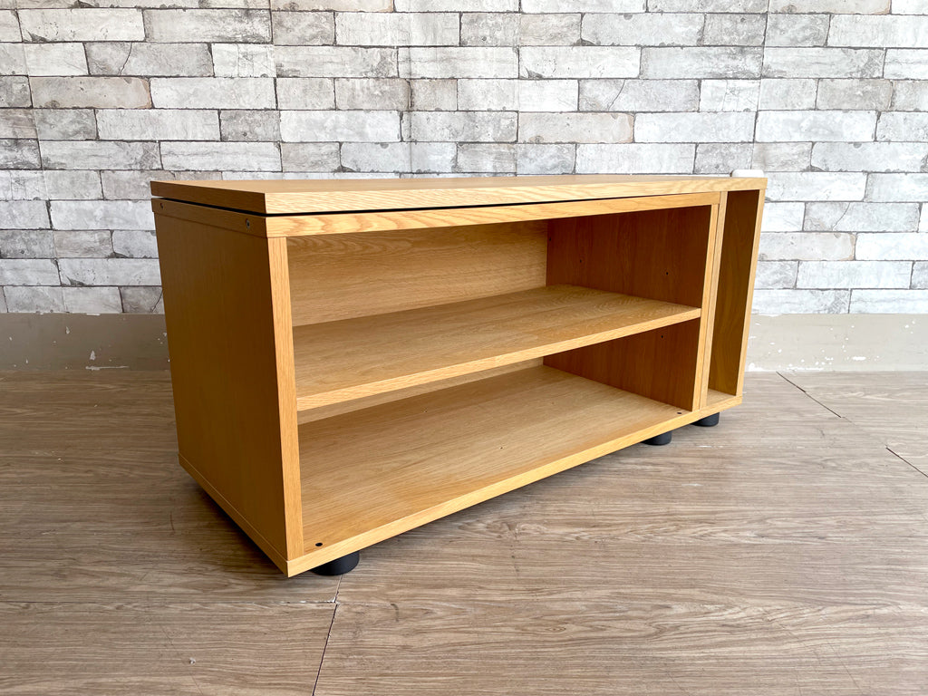 無印良品 MUJI スタッキングキャビネット AVボード オーク材 スライド天板追加パーツ付 中古品  買い取りしました。