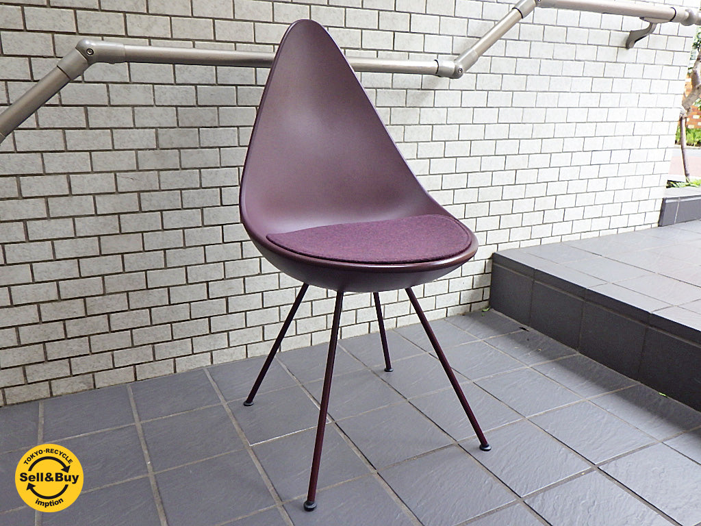 フリッツハンセン Fritz Hansen ドロップチェア バーガンディレッド シートパッド付 アルネ・ヤコブセン 買い取りしました！ 自由が丘店 出張買取もお任せください。