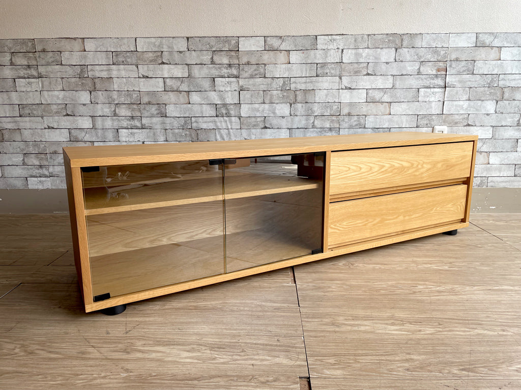無印良品 MUJI スタッキングキャビネット AVボード 幅162.5cm オーク材 ナチュラル  中古品  買い取りしました。