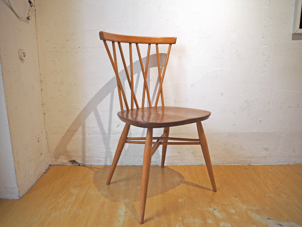 アーコール Ercol ラティスドチェア エックスバック クロスバック ダイニングチェア エルム材 ビーチ材 UKビンテージ 1960年代 中古品 買い取りしました。