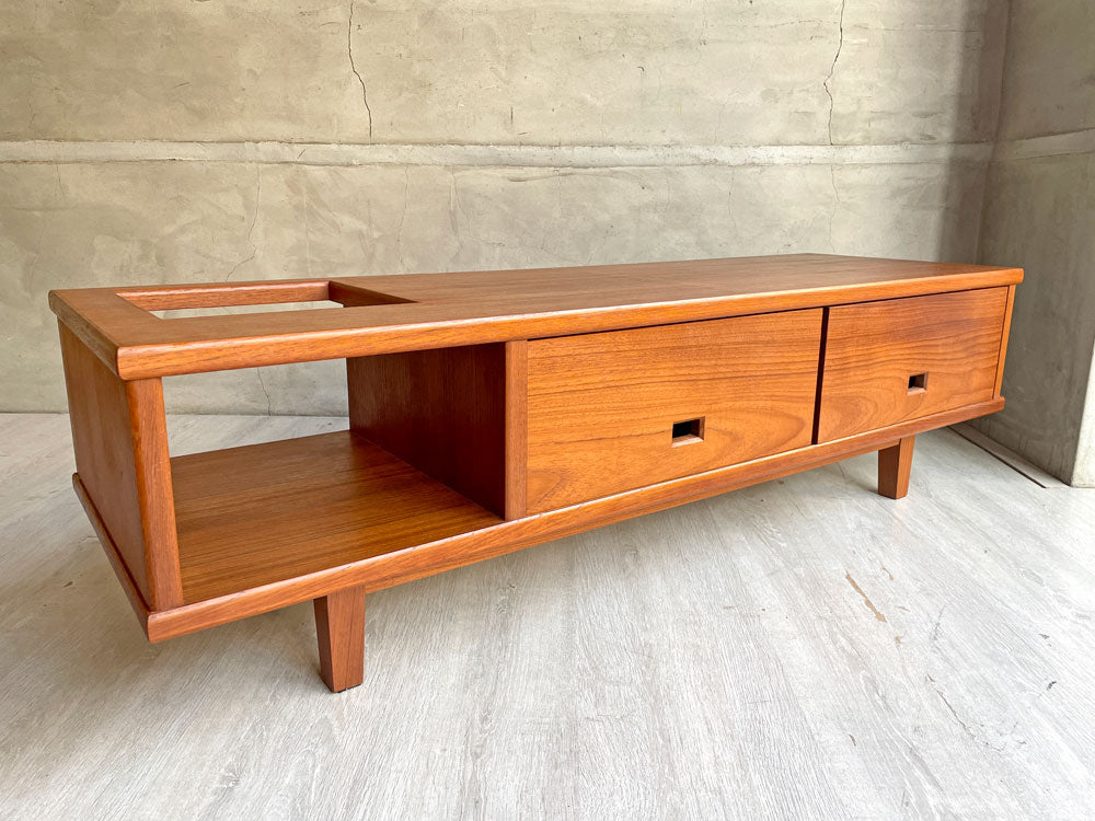 北欧スタイル チーク材 ローボード TVボード 引き出し2杯付 W120cm 北欧モダン クラフト家具 中古品 買い取りしました。