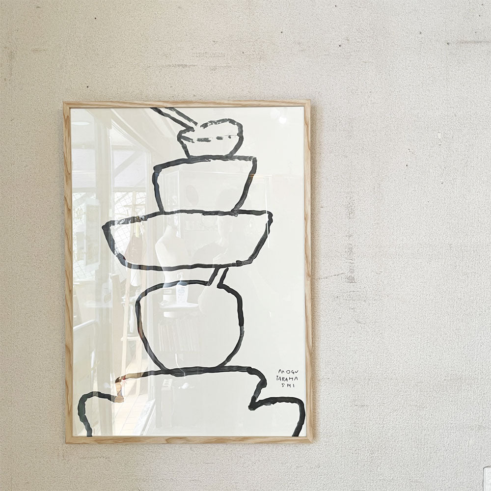 イデー IDEE モグ・タカハシ ON THE SOFA アートポスター 52×72cm ウッドフレーム 額装品 Fine Little Day 定価￥27,500-  中古品  買い取りしました。