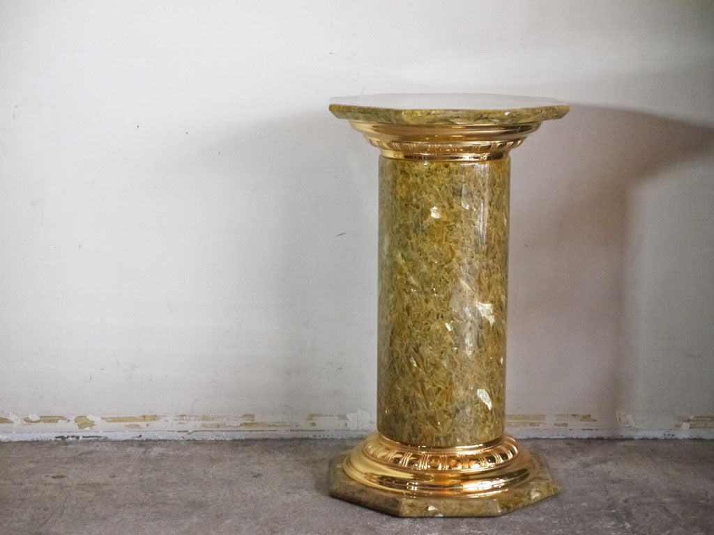 ヨーロピアンクラシカルデザイン European classical design 大理石 サイドテーブル フラワースタンド イエロー イタリアモダン 店舗什器 中古品 買い取りしました。