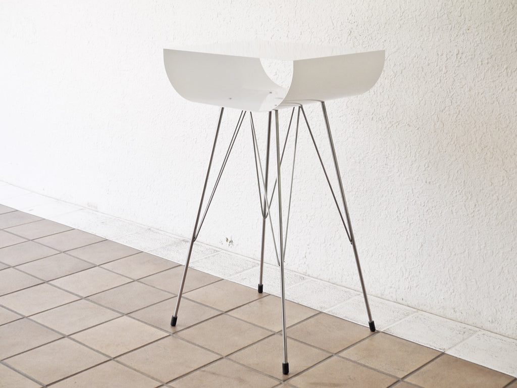 PURE DESIGN スペースエイジデザイン スチール テレフォンラック サイドテーブル ホワイト カナダ製 中古品 買い取りしました。