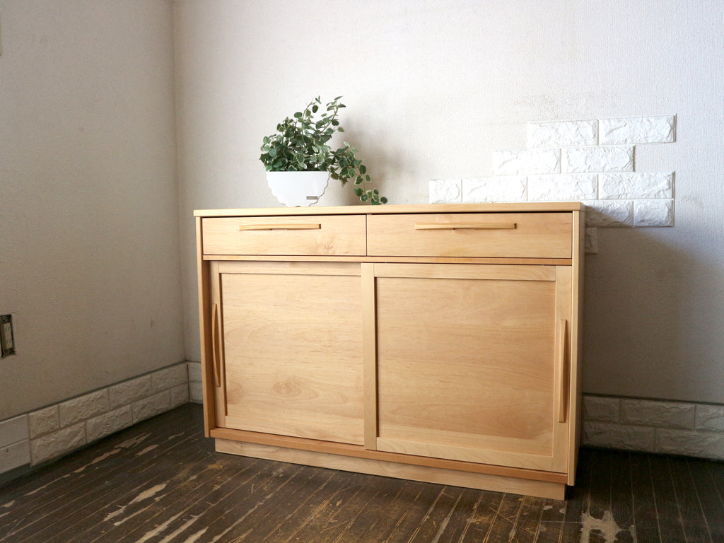 モモナチュラル MOMO Natural ユニットボード UNIT BOARD キッチンキャビネット キッチンカウンター サイドボード 食器棚 アルダー無垢材 中古品  買い取りしました。