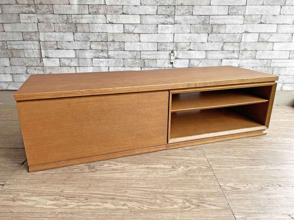 カリモク karimoku AVボード QU8112 ユニット式 ローボード オーク材 ダークブラウンカラー 1ドロワー 棚板2枚 W136cm モダンスタイル 中古品 買い取りしました。