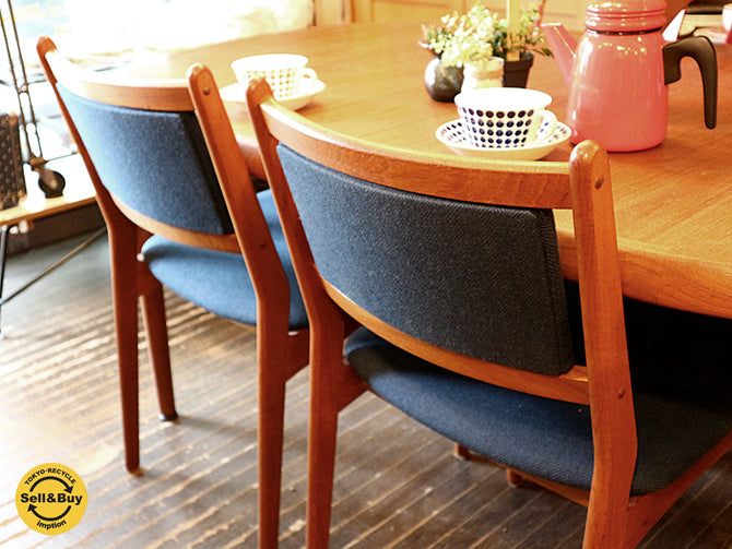 デンマーク チーク材 ビンテージ ダイニングチェア ファブリック張り ～ 食卓に彩りをプラスする北欧家具 ～ 【 買取と販売とレンタルのお店 】